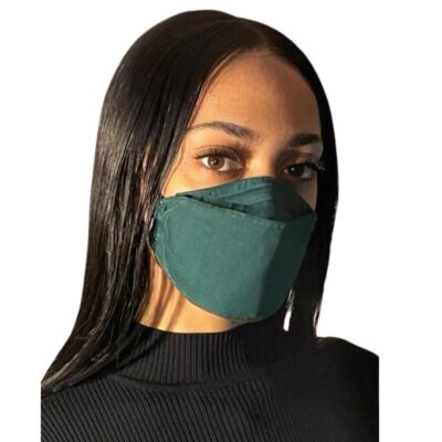 Dark Green Organic Cotton 3D Face Mask